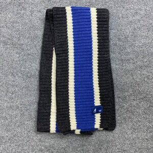 Kangol Long‎ Blue Logo Ribbed Cable Knit Scarf 68"